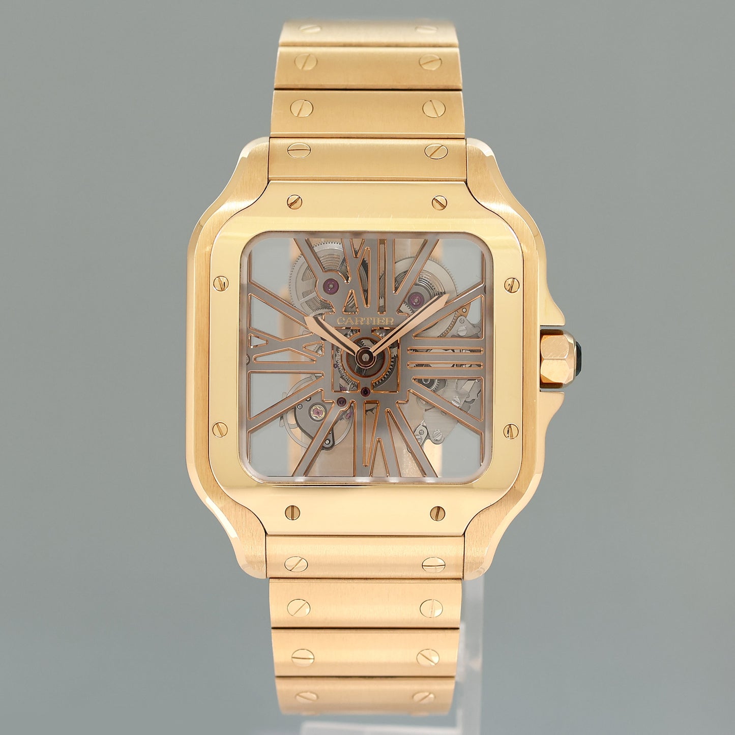 2023 PAPERS MINT Cartier Rose Gold Skeleton WHSA0016 Manual Wind Watch Box