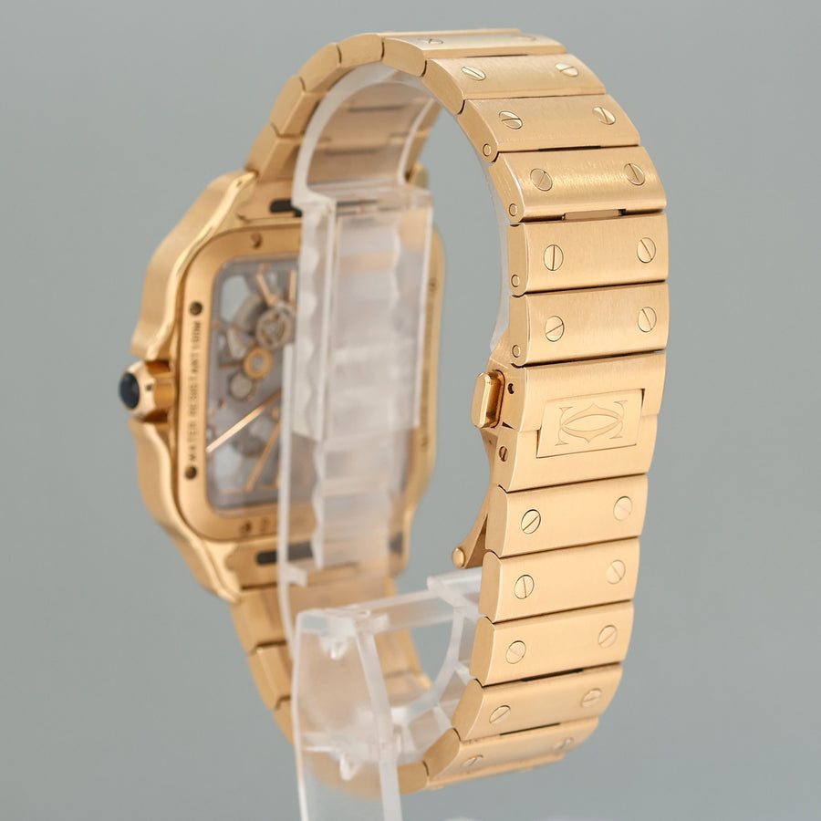 2023 PAPERS MINT Cartier Rose Gold Skeleton WHSA0016 Manual Wind Watch Box