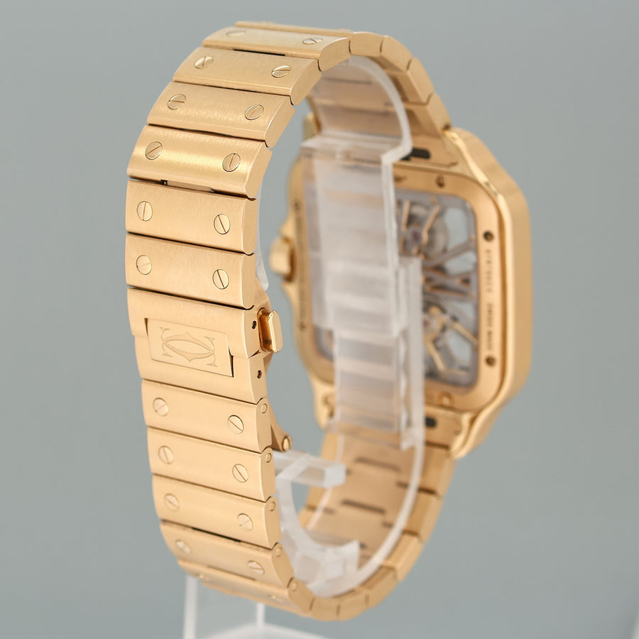 2023 PAPERS MINT Cartier Rose Gold Skeleton WHSA0016 Manual Wind Watch Box