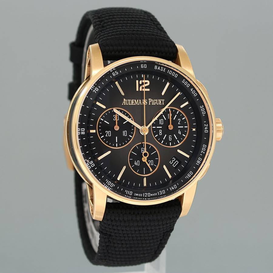 PAPERS Audemars Piguet CODE 11.59 Rose Gold Chrono 26393Or Watch Box MINT