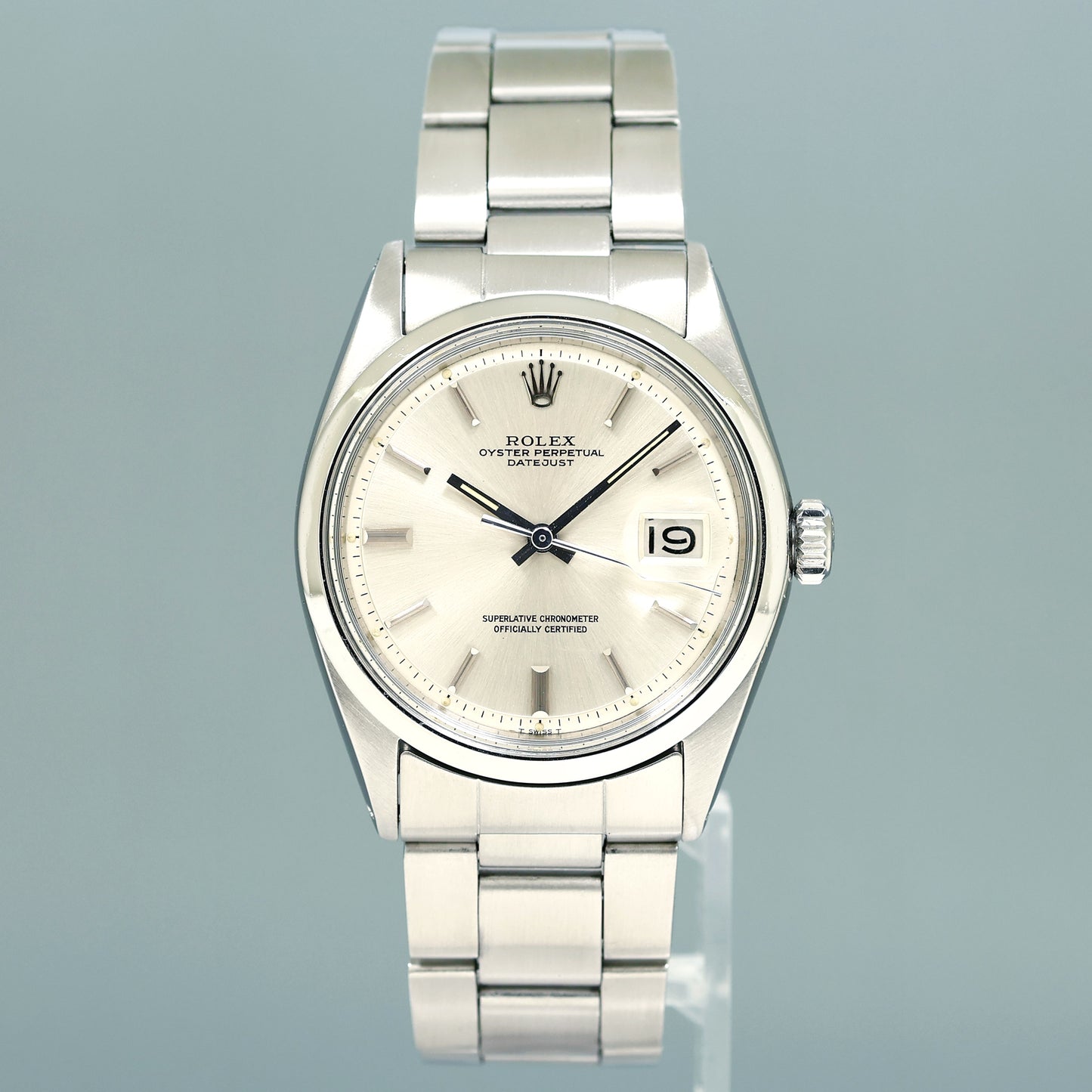1970 Vintage Rolex DateJust 1600 Blue Silver Dial Stainless Steel 36mm Oyster Band Watch Box