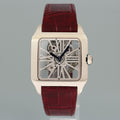 PAPERS MINT Cartier White Gold Leather Dumont Skeleton W2020033 Manual Wind Watch