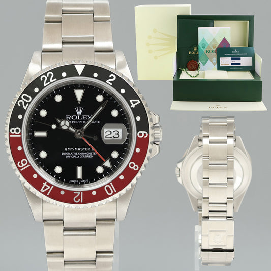 PAPERS 2018 RSC PAPERS Rolex GMT-Master 2 Coke Black Red Steel 16710 Watch Box