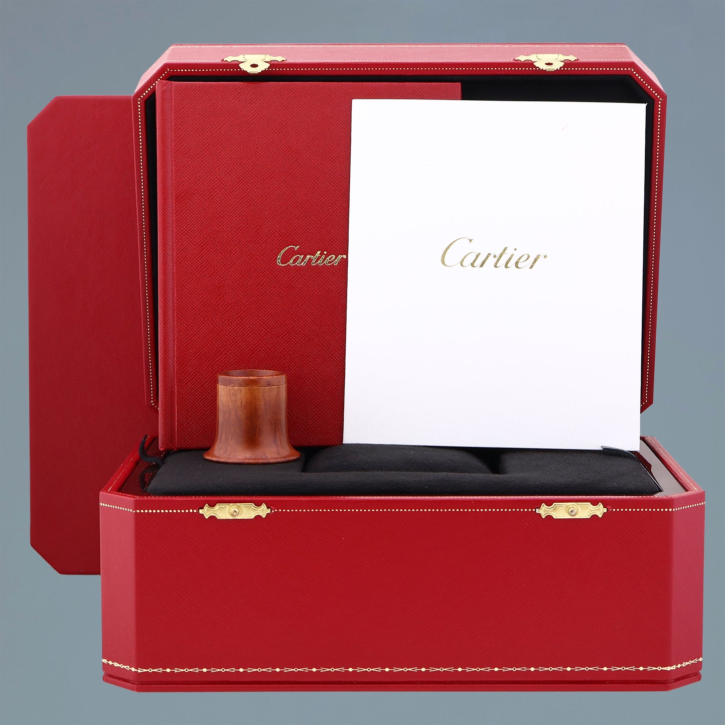 PAPERS MINT Cartier White Gold Leather Dumont Skeleton W2020033 Manual Wind Watch