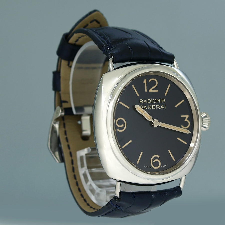 NEW PAPERS Panerai Radiomir 45mm PAM01383 Blue PAM 1383 Stainless Steel Men's Watch Box