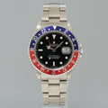 2000 Rolex GMT-Master 2 Pepsi Blue Red Steel 16710 Watch Black Watch Box