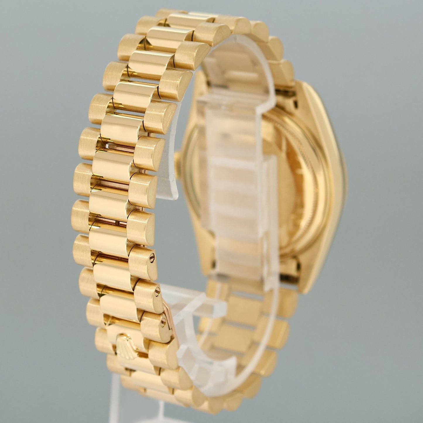 Mint Rolex President Day Date 18038 Quick Set Champagne Diamond Yellow Gold Watch