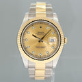 2015 MINT Rolex Datejust II 2 Champagne Diamond 116333 Two-Tone Yellow Gold Watch