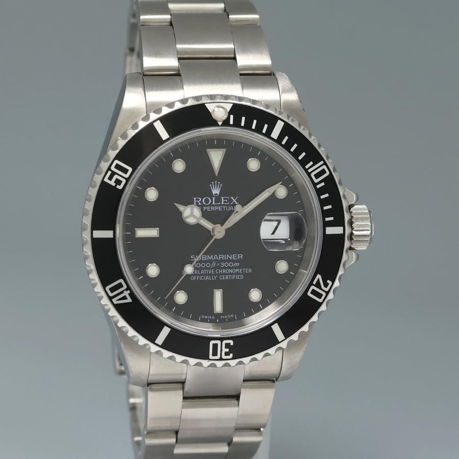2005 Rolex Submariner Date 16610 Steel Black Dial 40mm Oyster Watch Box