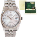 2017 MINT Papers Rolex 116234 DateJust Steel Silver Stick 36mm Jubilee Steel Watch