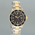 Rolex Submariner Date 16803 Two-Tone Yellow Gold Steel Black 40mm Watch Box