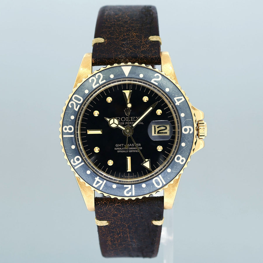 Rolex Root Beer 1675 Yellow Gold GMT Brown Nipple Watch