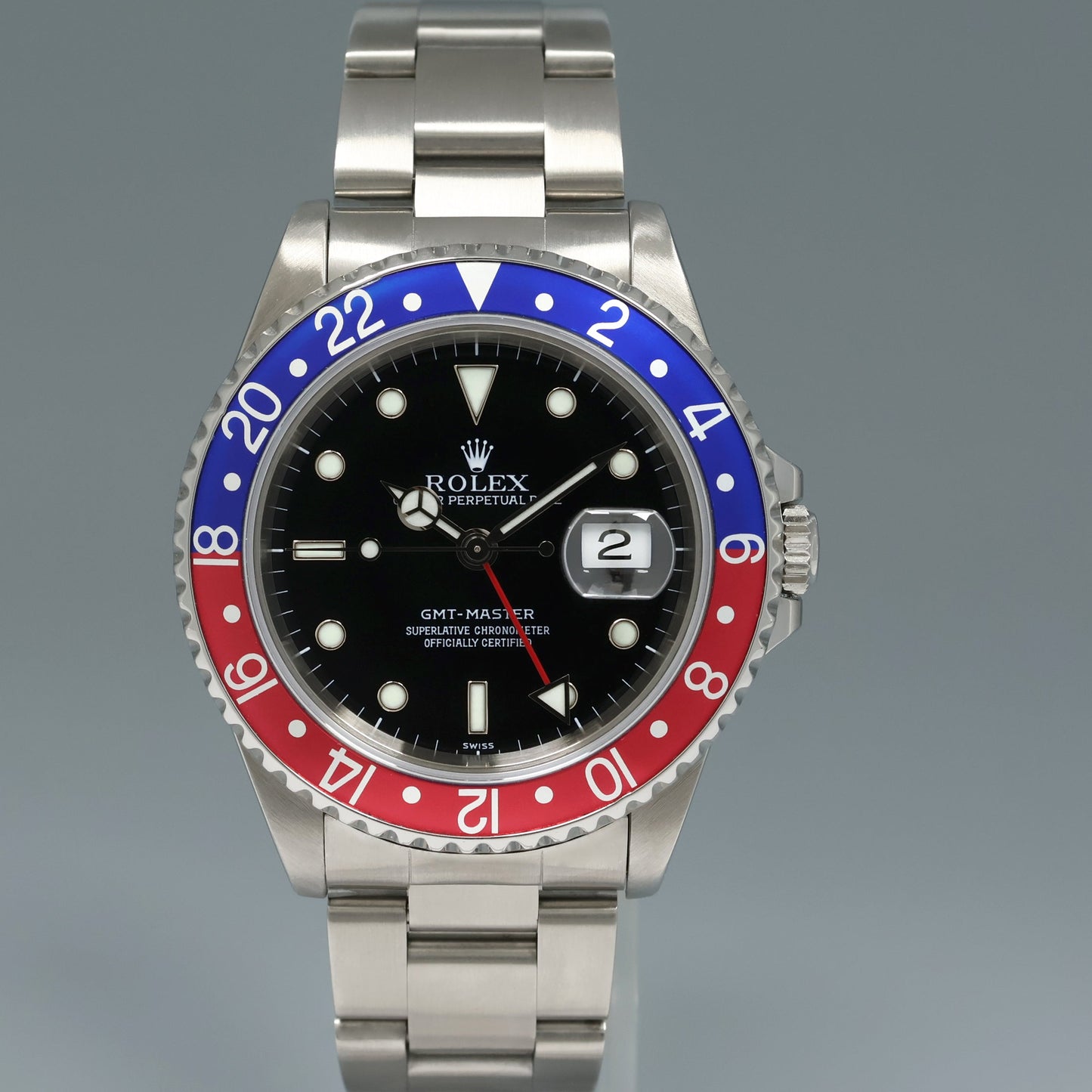 1999 MINT Rolex GMT-Master Pepsi 40mm Blue Red Steel 16700 Watch Box