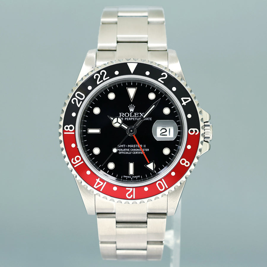 2007 MINT Rolex GMT-Master II Coke Red ERROR STICK Steel 16710 40mm Watch Box