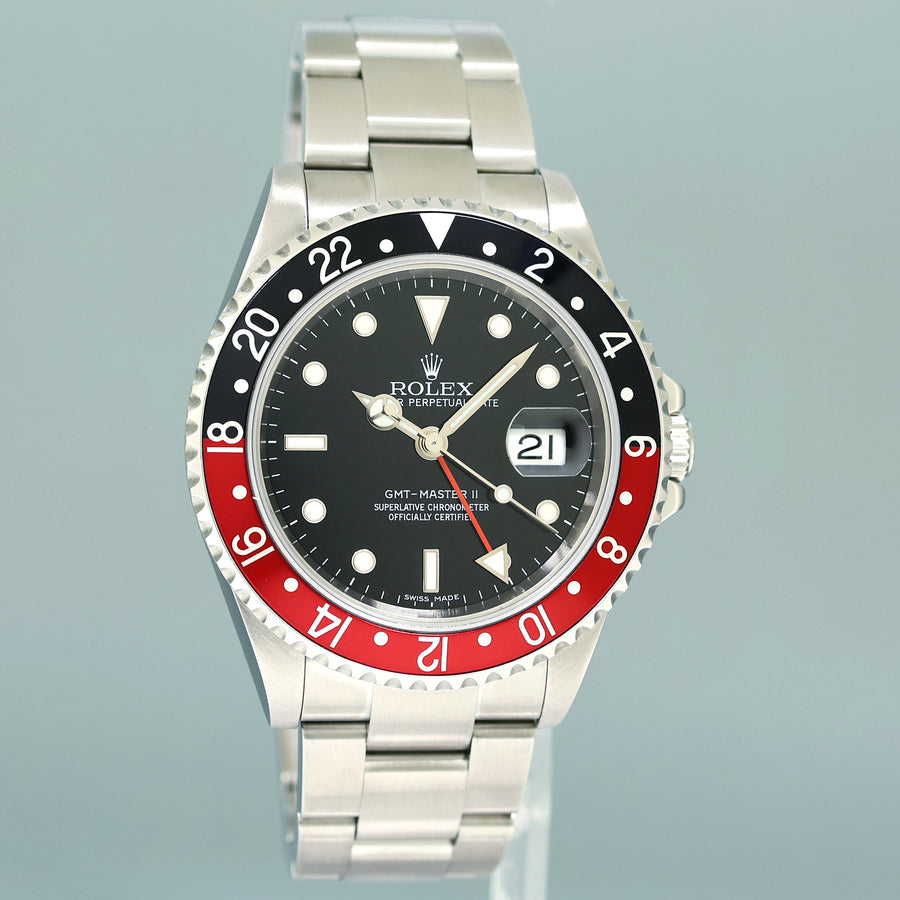 2007 MINT Rolex GMT-Master II Coke Red ERROR STICK Steel 16710 40mm Watch Box