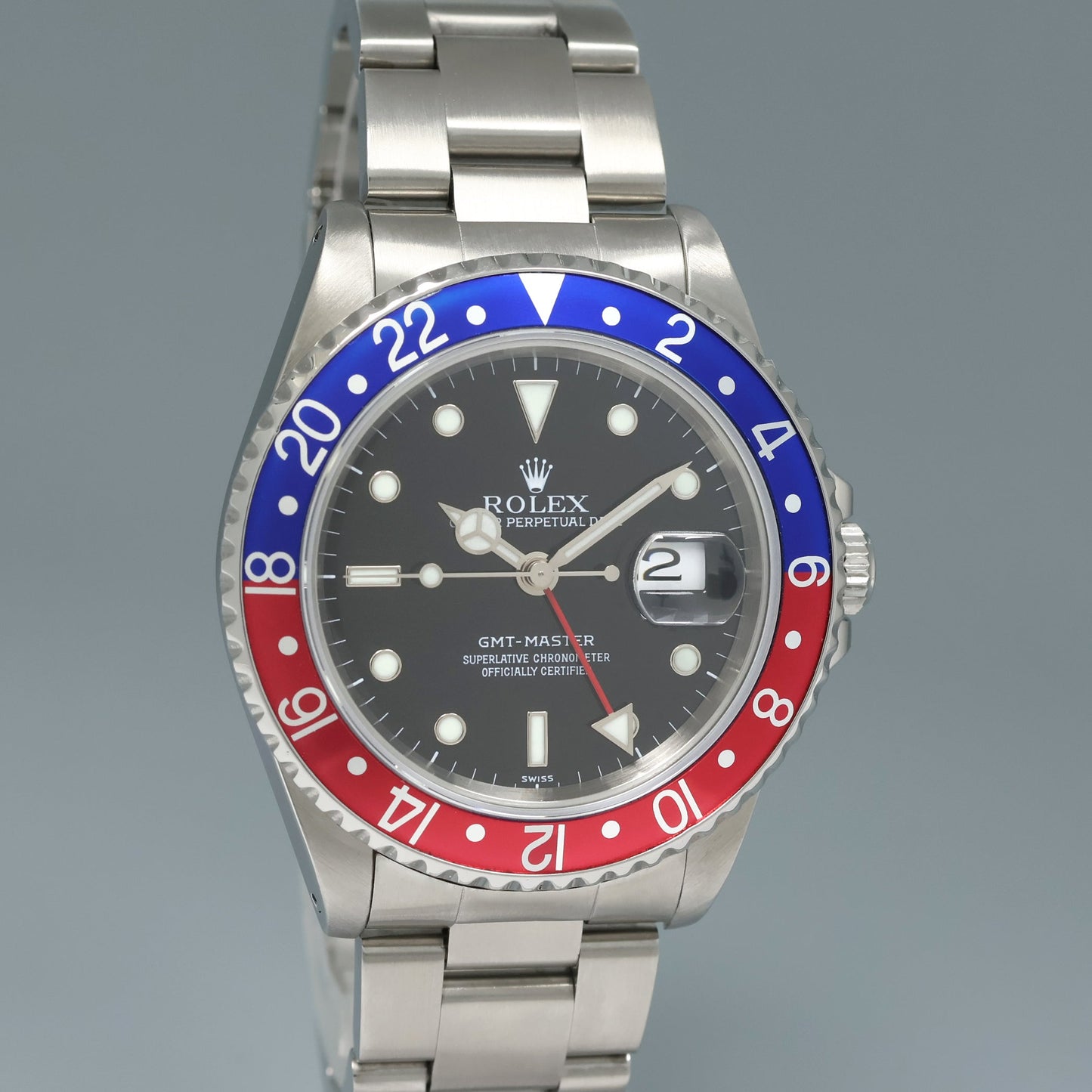 1999 MINT Rolex GMT-Master Pepsi 40mm Blue Red Steel 16700 Watch Box