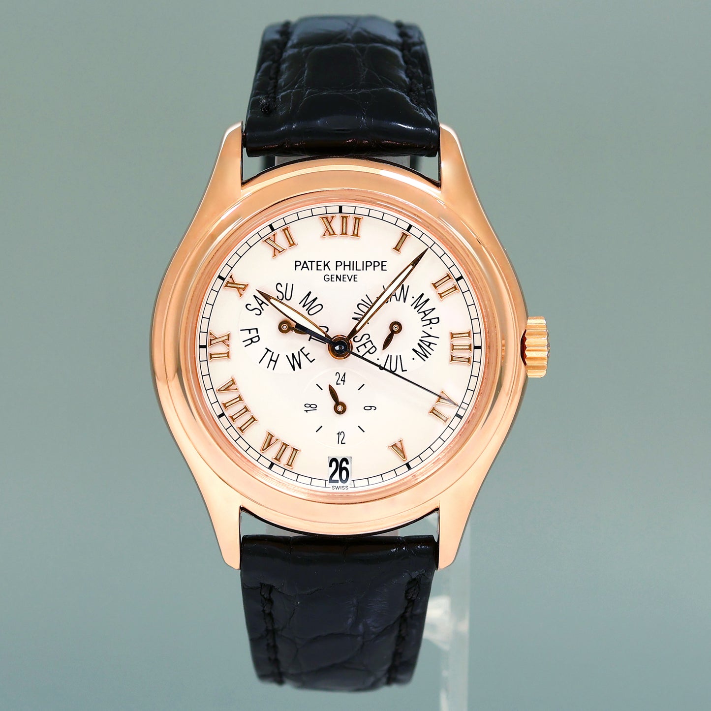 MINT Patek Philippe Rose Gold Annual Calendar 5035r White Roman 37mm Watch Box