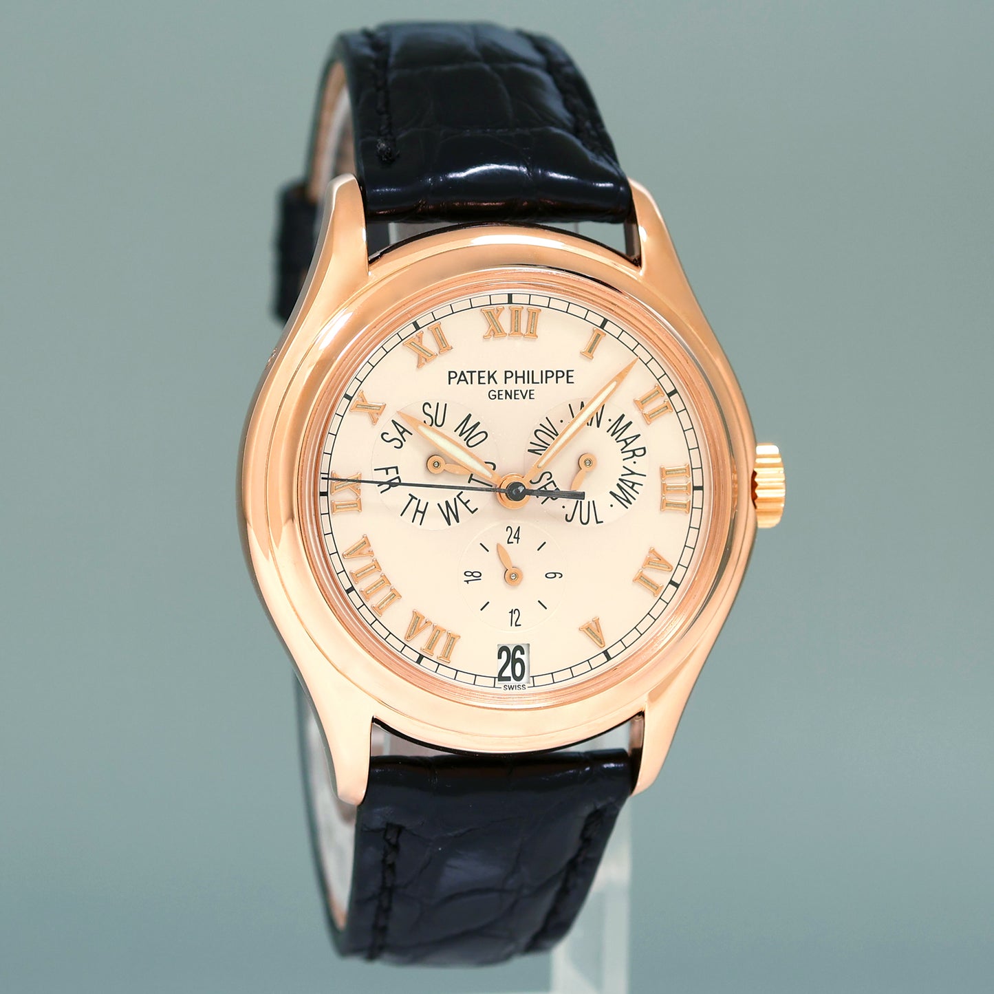MINT Patek Philippe Rose Gold Annual Calendar 5035r White Roman 37mm Watch Box