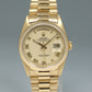 1990 MINT Rolex President Day Date Ivory Roman 18238 Double Quick Yellow Gold Watch