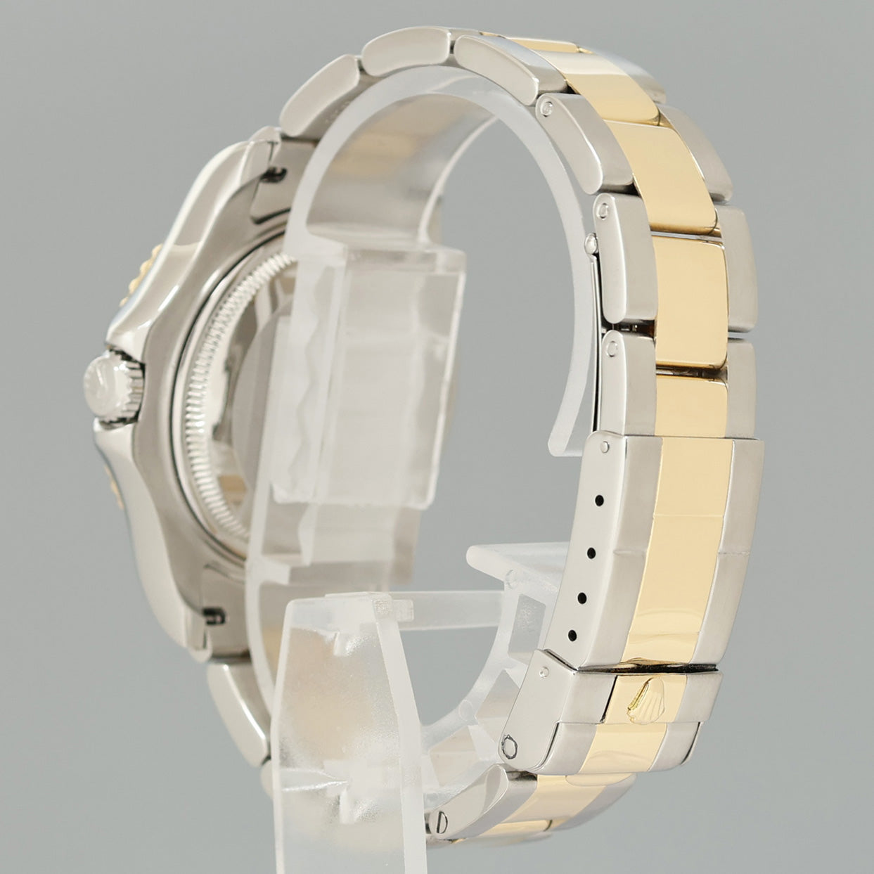 MINT Ladies Rolex Yacht-Master 168623 35mm Yellow Gold Two Tone Silver Dial Watch