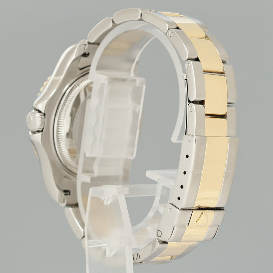 MINT Ladies Rolex Yacht-Master 168623 35mm Yellow Gold Two Tone Silver Dial Watch