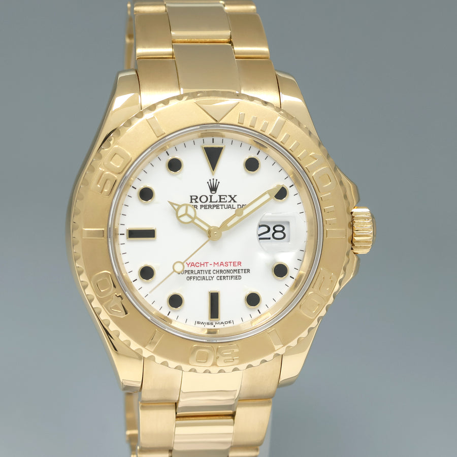 2004 MINT Rolex Yacht-Master Yellow Gold 16628 White Sapphire 40mm Watch Box