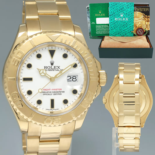 2004 MINT Rolex Yacht-Master Yellow Gold 16628 White Sapphire 40mm Watch Box