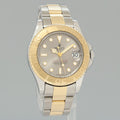 MINT Ladies Rolex Yacht-Master 168623 35mm Yellow Gold Two Tone Silver Dial Watch
