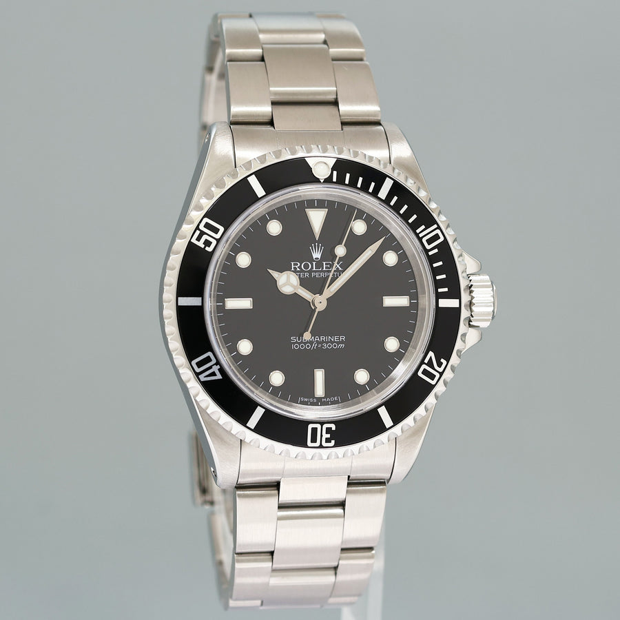 PAPERS 2005 MINT Rolex Submariner No-Date 2 Line Dial 14060M Steel Black Watch Box