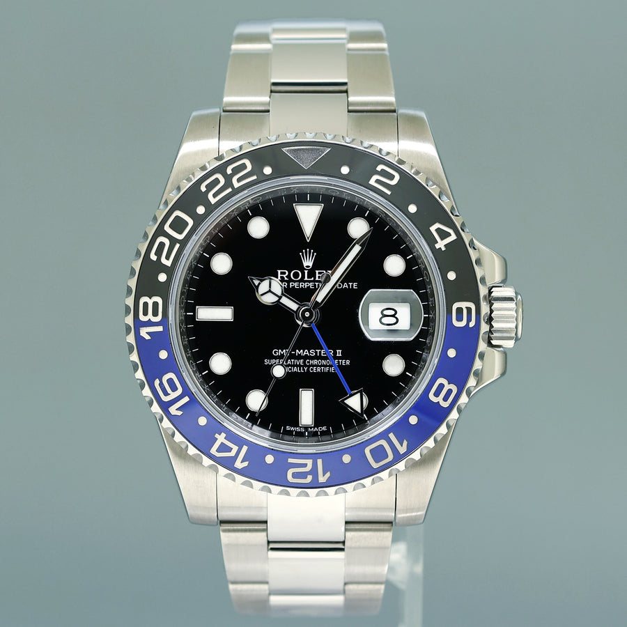 PAPERS Rolex GMT Master II 116710 BLNR Steel 40mm Ceramic Batman Blue Watch Box