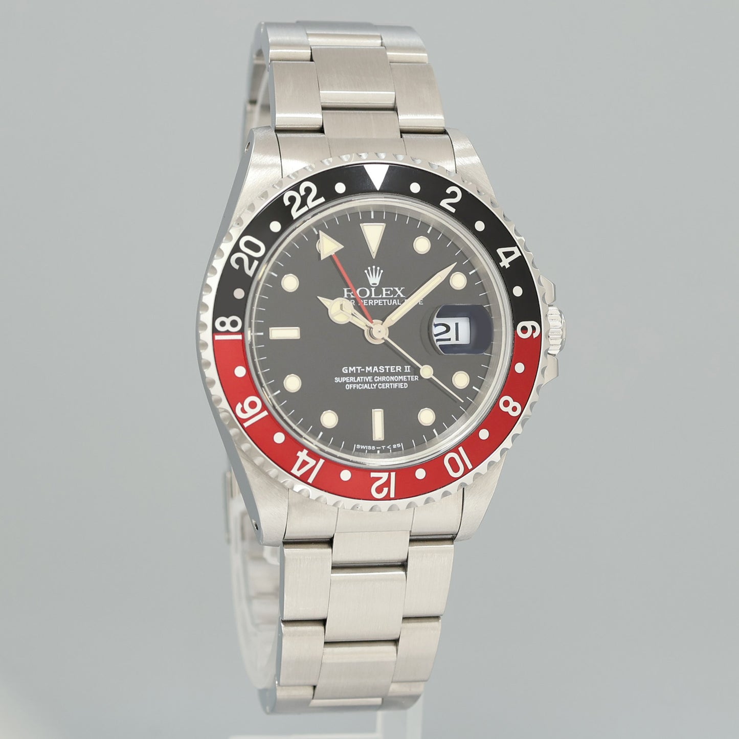 PAPERS 1997 MINT Rolex GMT-Master II Coke Red Black Steel 16710 40mm Watch Box