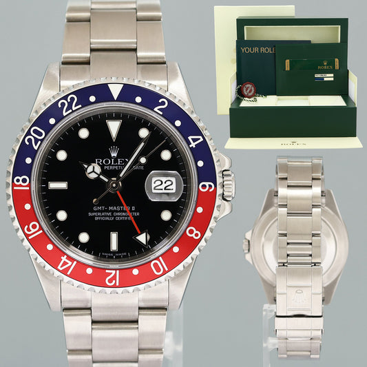2011 MINT PAPERS Rolex GMT-Master II Pepsi 40mm Steel 16710 Error 3185 Watch Box