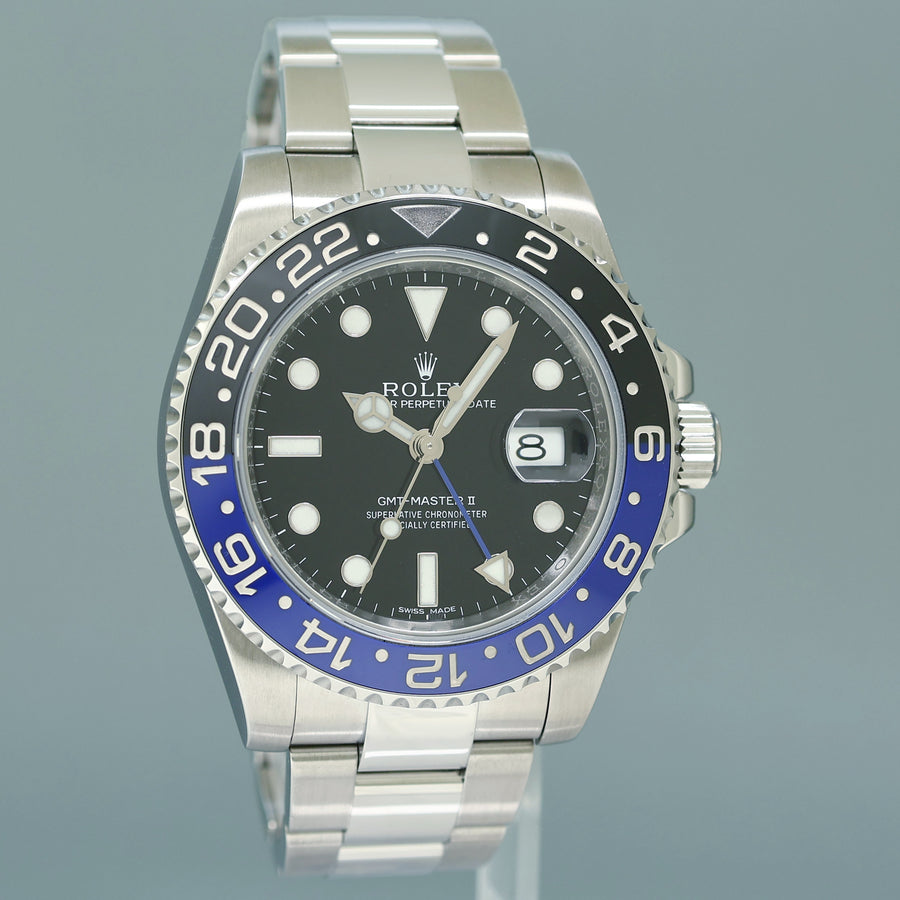 PAPERS Rolex GMT Master II 116710 BLNR Steel 40mm Ceramic Batman Blue Watch Box