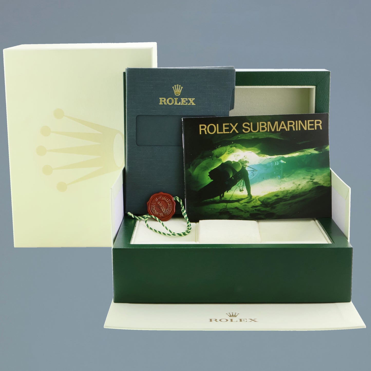 Flat 4 MINT Rolex Kermit Green Anniversary 40mm Submariner 16610LV Watch Box