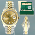 PAPERS MINT Rolex DateJust 41 Two Tone Yellow Gold Jubilee 126303 Champagne Watch