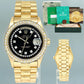 Rolex Day-Date President 18078 Bark Black Diamond Yellow Gold 36mm Quick Set Watch