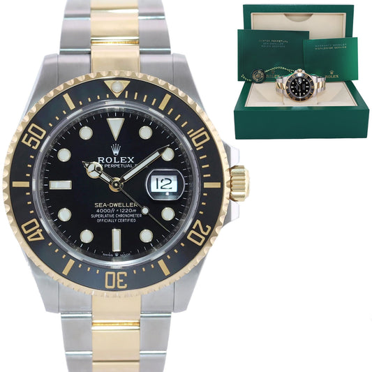 2022 MINT Rolex Sea-Dweller 43mm Two-Tone Yellow Gold 126603 Steel Black Watch