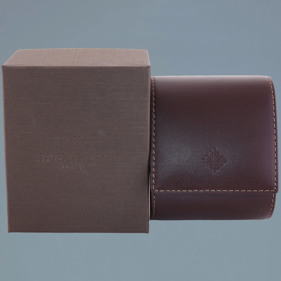 MINT Patek Philippe Calatrava 5196R Rose Gold Brown Leather 37mm Watch Box