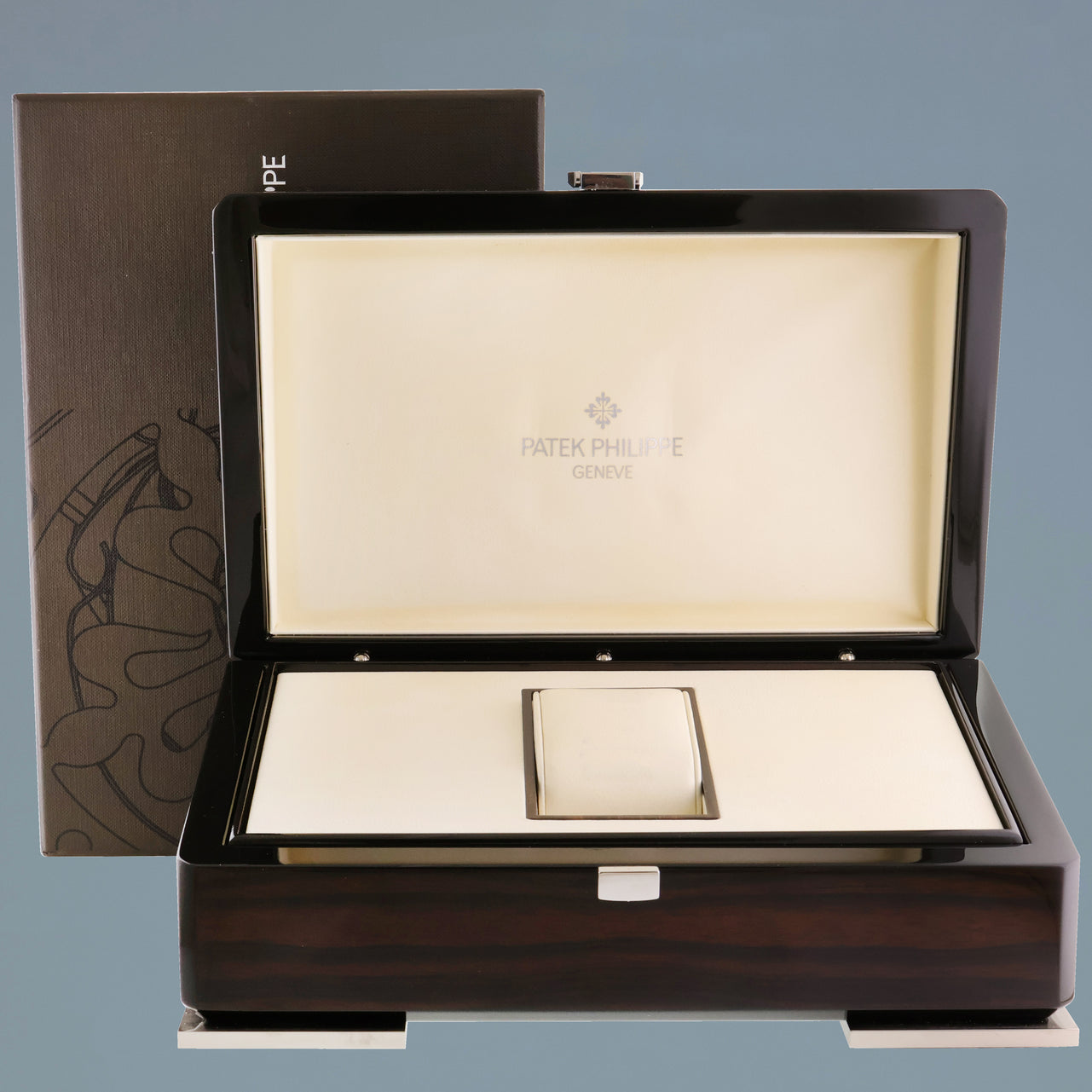 MINT Patek Philippe Platinum Annual Calendar Moonphase 5056P Grey Roman Watch Box