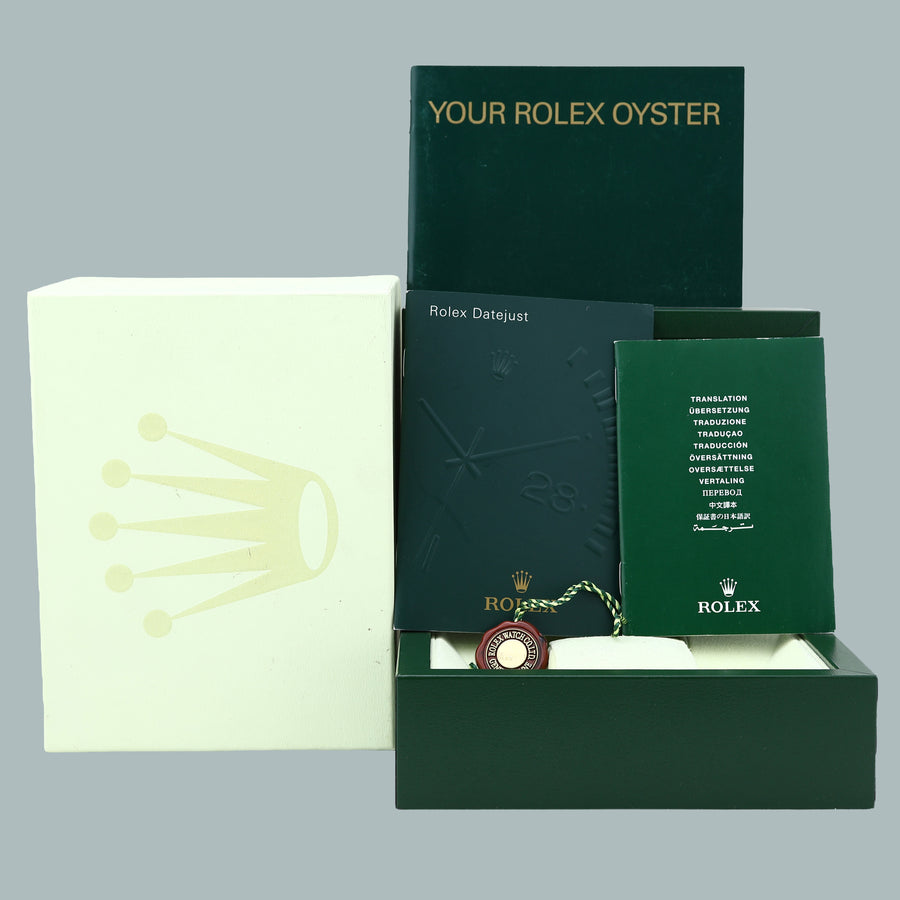 MINT Rolex DateJust Turn-O-Graph 116263 Yellow Gold Two Tone Steel Slate Jubilee Watch Box
