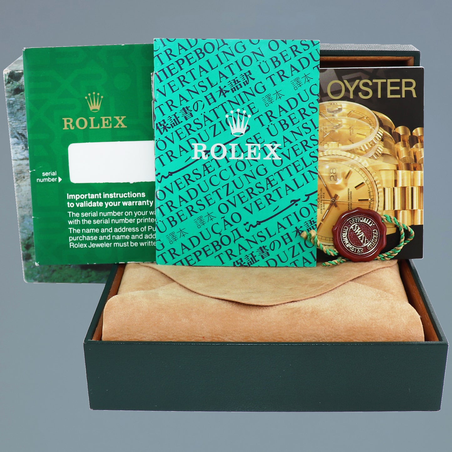 MINT Rolex Submariner 16613 Two Tone Gold Champagne Serti Diamond Watch Box