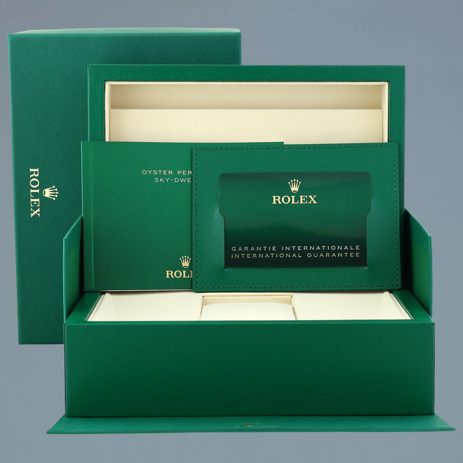 2025 NEW PAPERS Rolex 336934 Sky-Dweller Steel White Jubilee Fluted 42mm Watch Box