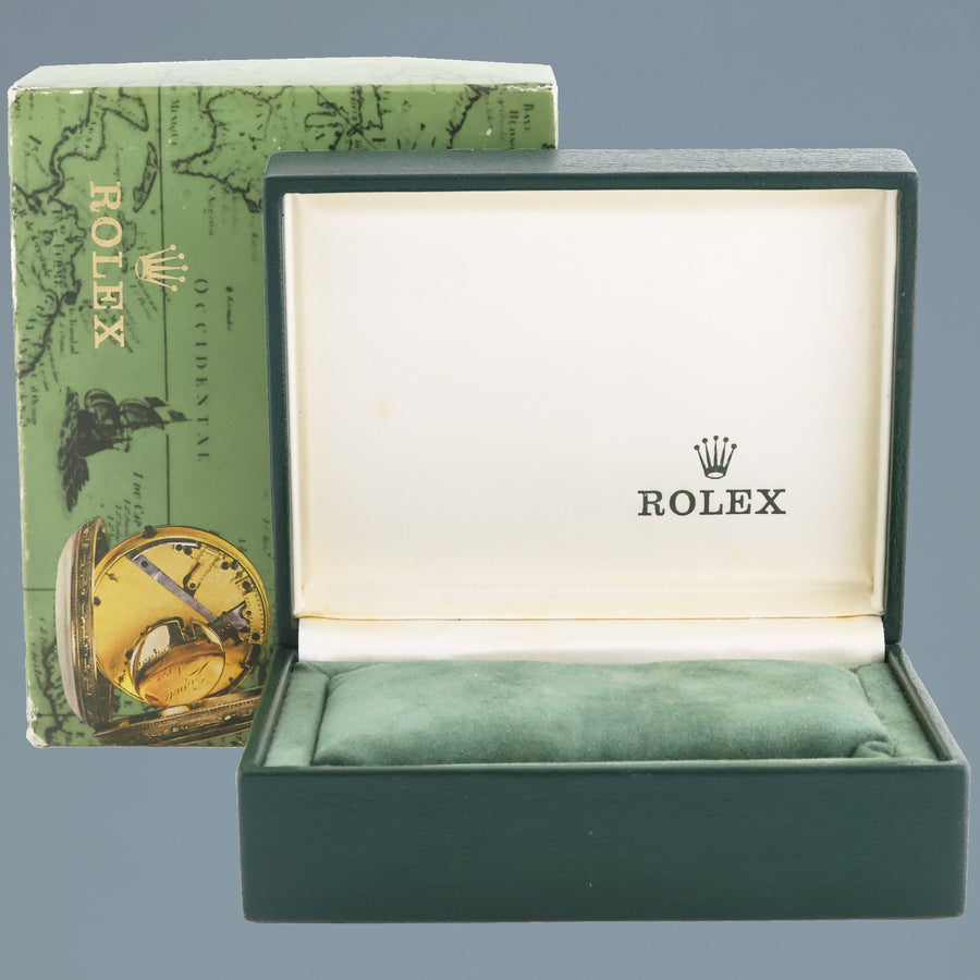 1970 Vintage Rolex DateJust 1600 Blue Silver Dial Stainless Steel 36mm Oyster Band Watch Box