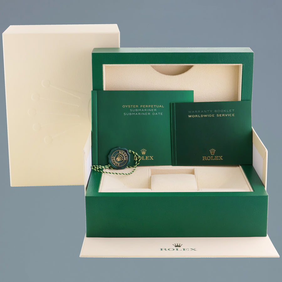 2008 MINT Rolex Submariner 16613 Two Tone Yellow Gold Silver Serti Diamond Watch Box