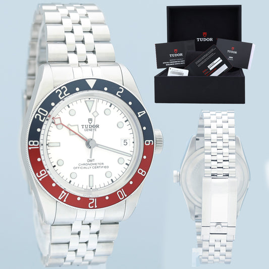 2023 PAPERS Tudor Black Bay Pepsi Steel White GMT Date Watch 79830RB Watch Box