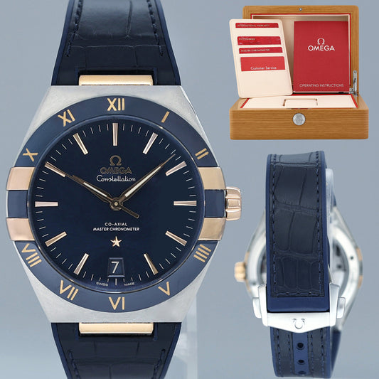 PAPERS OMEGA 131.23.41.21.03.001 Constellation 41mm Steel Gold Leather Strap Watch Box