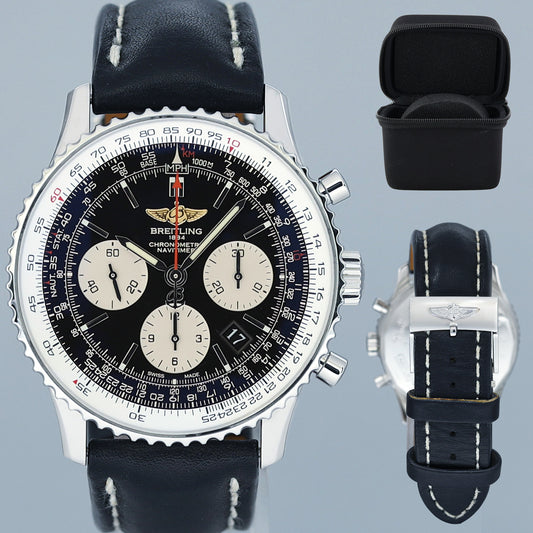 MINT Breitling Navitimer 01 B01 Chronograph 43mm Black AB0120 Strap