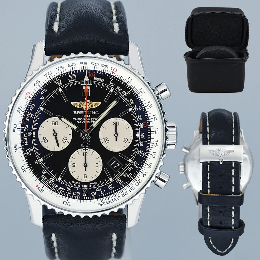 MINT Breitling Navitimer 01 B01 Chronograph 43mm Black AB0120 Strap