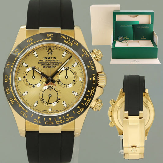MINT 2022 Rolex Oysterflex Daytona 116518LN Gold Champagne Ceramic Watch Box