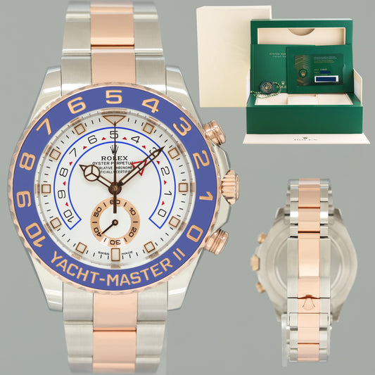 2023 NEW PAPERS Rolex Yacht-Master II 116681 Steel Everose Gold Mercedes Hands Watch Box